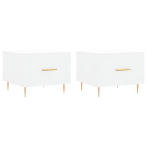 vidaXL Tables basses 2 Pièces blanc 50x50x40 cm bois d'ingénierie
