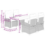 vidaXL Ensemble à manger de jardin avec coussins 5Pièces Beige poly rotin