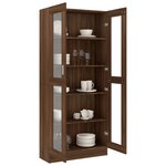 vidaXL Armoire à vitrine Chêne brun 82 5x30 5x185 5cm Bois ingénierie
