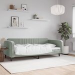 vidaXL Lit de repos gris clair 90x190 cm velours