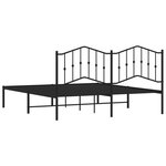 vidaXL Cadre de lit métal sans matelas et tête de lit noir 180x200 cm