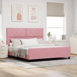 Cadre de lit vidaXL Rose 180x200 cm Velours
