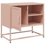 vidaXL Meuble TV rose 68x39x60 5 cm acier