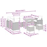 Ensemble de Canapés de Jardin 10 Pièces avec Coussins en Rattan Poly Gris et Acacia