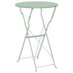 vidaXL Table de jardin pliante Vert clair Ø50x71 cm Acier