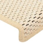 vidaXL Tapis d'escalier autocollants 15 Pièces 65x21x4 cm Crème