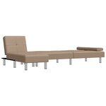 vidaXL Canapé-lit en forme de L cappuccino 255x140x70 cm similicuir