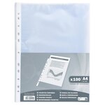 Sachet De 100 Pochettes Perforées Polypropylène Grainé 38 Microns - A4 - Cristal Translucide - X 10 - Exacompta