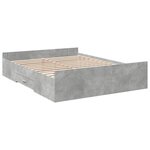 vidaXL Cadre de lit à tiroirs gris béton 150x200 cm bois d'ingénierie