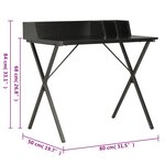 vidaXL Bureau Noir 80x50x84 cm