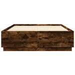 vidaXL Cadre de lit avec LED sans matelas chêne fumé 160x200 cm