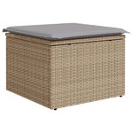 vidaXL Ensemble de canapé de jardin 7 pièces avec coussins Beige Poly Rattan