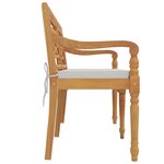vidaXL Banc Batavia avec coussin 150 cm Bois de teck massif