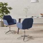 vidaXL Chaises pivotantes à manger lot de 2 bleu tissu