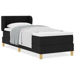 Lit avec sommier et matelas vidaXL Noir 80x200 cm en tissu