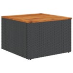 vidaXL Salon de jardin avec coussins 2 Pièces noir résine tressée acacia