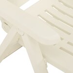 vidaXL Chaises inclinables de jardin lot de 2 Plastique Blanc