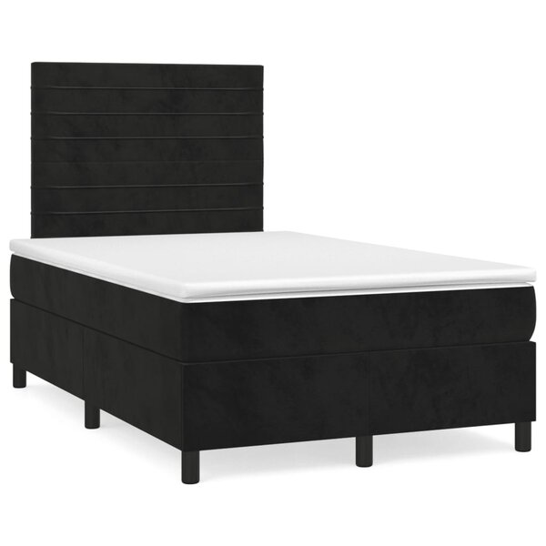 vidaXL Sommier à lattes de lit avec matelas Noir 120x200 cm Velours