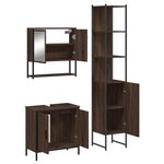 vidaXL Ensemble de meubles de salle de bain 3 Pièces Chêne marron