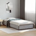 vidaXL Cadre de lit sans matelas sonoma gris 90x200 cm