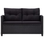 vidaXL Ensemble à dîner de jardin coussins noirs 3 Pièces Résine tressée