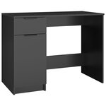 Bureau table poste de travail meuble d'ordinateur informatique étude 100 x 50 x 75 cm bois d'ingénierie noir 02_0023884