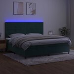 vidaXL Sommier à lattes de lit avec matelas LED Vert foncé 200x200 cm
