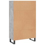 vidaXL Buffet haut gris béton 69 5x31x115 cm bois d'ingénierie