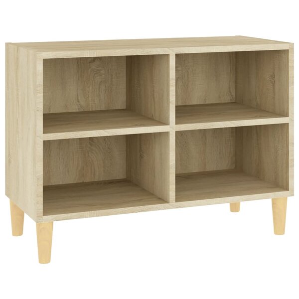 vidaXL Meuble TV avec pieds en bois massif Chêne sonoma 69 5x30x50 cm
