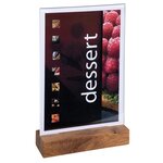 Porte-visuel Avec Socle En Bois Vertical A5 - Cristal - X 10 - Exacompta