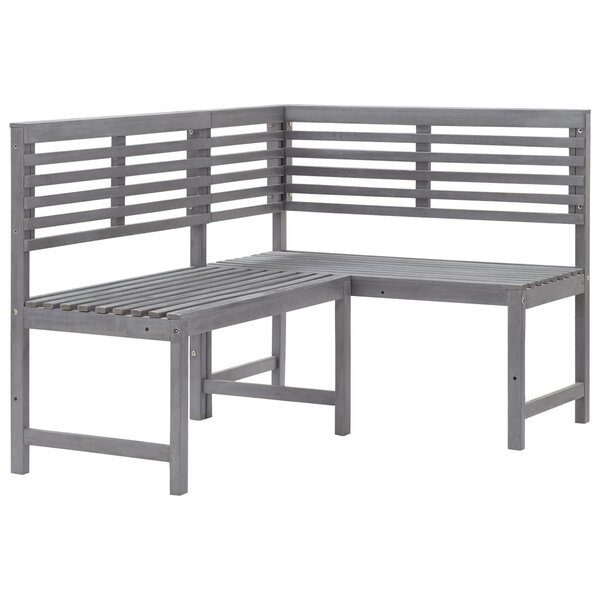 vidaXL Banc d'angle de jardin Gris 140 cm Bois solide d'acacia