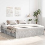 vidaXL Cadre de lit sans matelas gris béton 200x200 cm