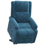 vidaXL Fauteuil de massage Bleu Velours