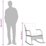 vidaXL Chaise à bascule de jardin avec coussins gris clair poly rotin
