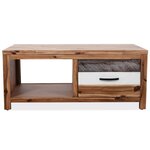 vidaXL Table basse Bois d'acacia massif 90x50x37 5 cm