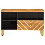 vidaXL Meuble TV marron et noir 80x33 5x46 cm bois massif de manguier
