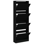 vidaXL Armoire à chaussures noir 60x21x163 5 cm bois d'ingénierie