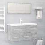 vidaXL Ensemble de meubles de salle de bain 2 Pièces Gris béton Aggloméré