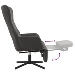 vidaXL Chaise de relaxation avec repose-pied Gris foncé Velours