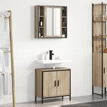 vidaXL Ensemble de meubles de salle de bain 2 pièces chêne Sonoma en bois d'ingénierie