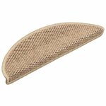 vidaXL Tapis d'escalier autocollants 15 Pièces 56x17x3 cm Sable