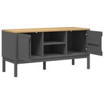 vidaXL Meuble TV FLORO gris 114x43x55 cm bois massif de pin