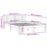 vidaXL Cadre de lit sans matelas cire marron 120x200cm bois pin massif
