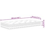 vidaXL Matelas à ressorts ensachés moyen 70x200 cm