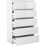Commode CAPETOWN - blanc brillant - 6 Tiroirs - 80 x 131 5 x 40 cm