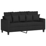 vidaXL Ensemble de canapés 2 Pièces avec coussins Noir Tissu