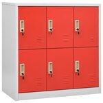 vidaXL Armoires à casiers 5 Pièces Gris clair et rouge 90x45x92 5cm Acier