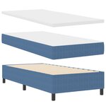 vidaXL Lit à ressort avec matelas bleu en tissu de corduroy