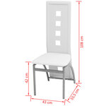 vidaXL Chaises à manger lot de 4 blanc similicuir