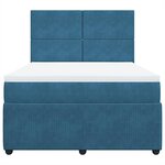 vidaXL Sommier à lattes de lit et matelas bleu 140x200 cm velours